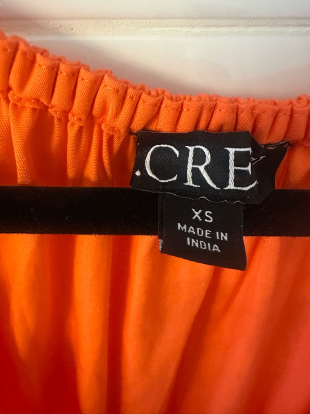 J. Crew Bright Orange Smocked-Waist 💯 Cotton Midi Dress NWOT - Picture 7 of 8